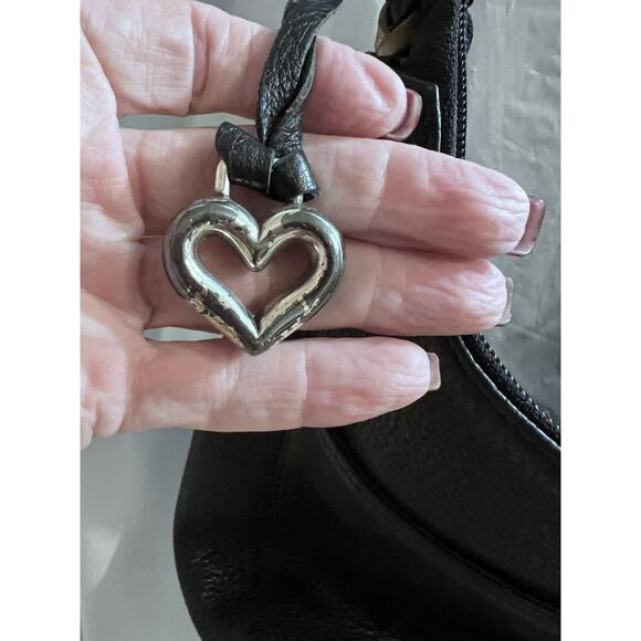 Brighton Barbados Zip Top Hobo Purse Black Pebble Leather Shoulder Bag - Picture 5 of 13